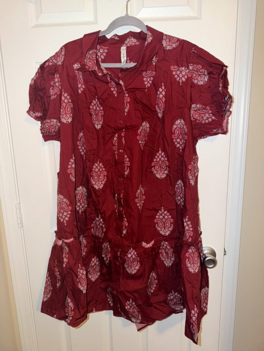 Torrid Belle Isle Red Paisley Shirt Dress Size 2 18/20 NWT